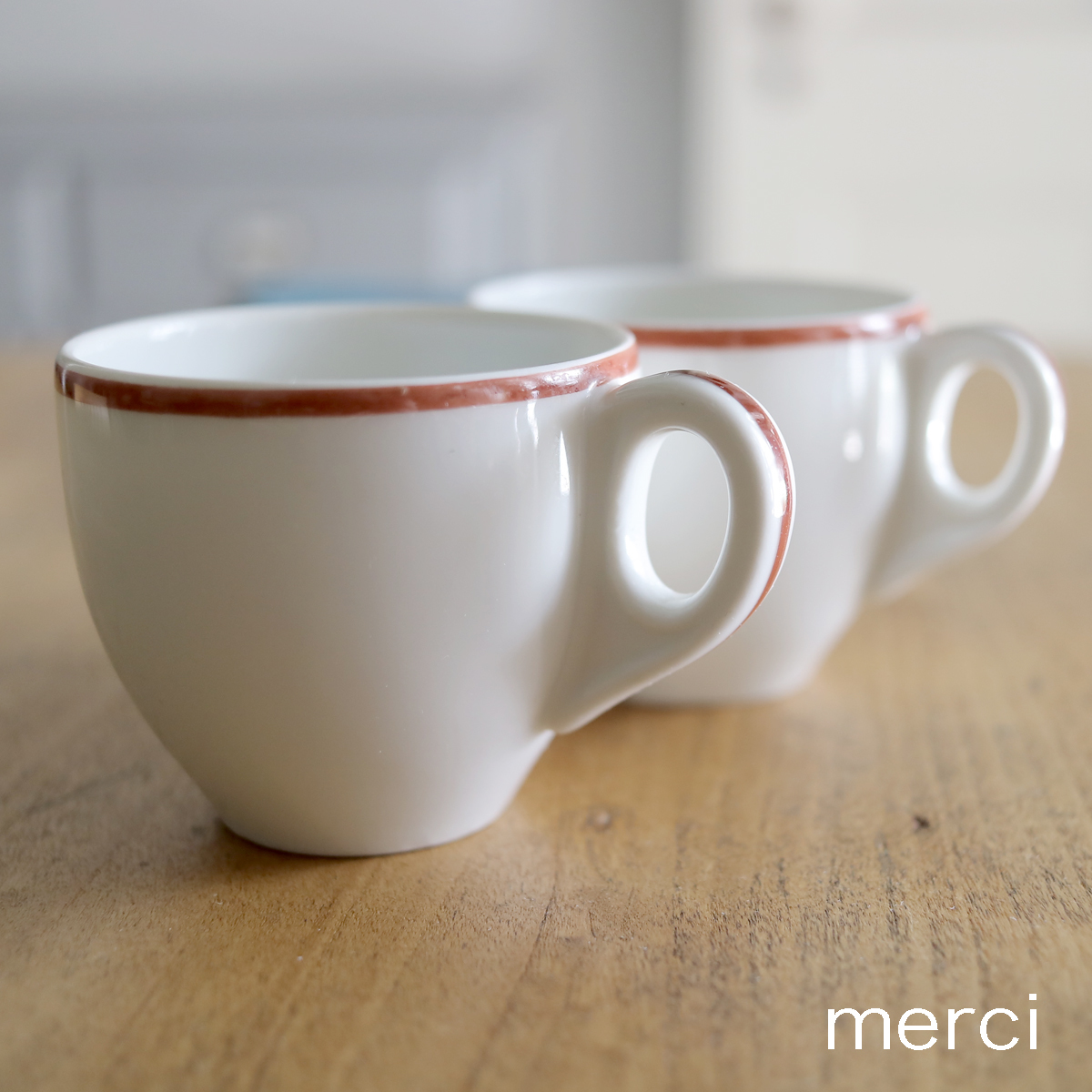 フランスのカフェで使用されていた デミタスカップ エスプレッソカップ ２個セット アンティーク B*/ビンテージ 小さなカップ_画像2