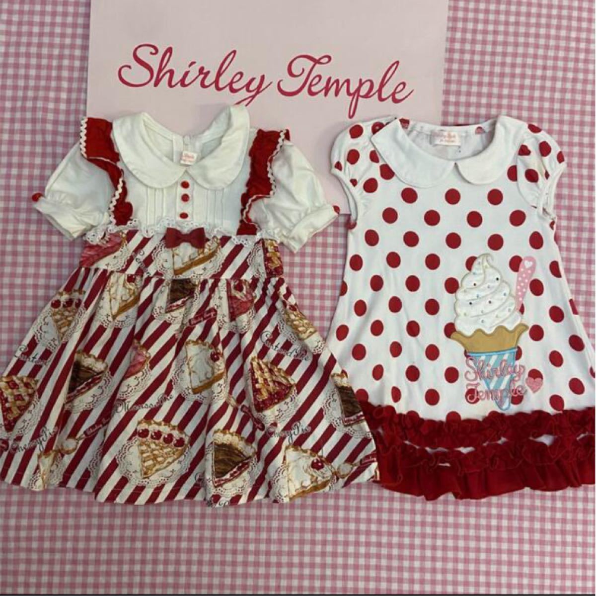 になります Shirley Temple - シャーリーテンプル アメリカンパイ ワンピース 120 赤の にされる