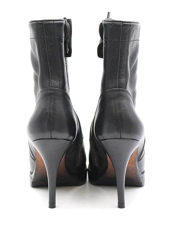 Rick Owens リックオウエンス ピンヒールレザーブーツ ブラック 37