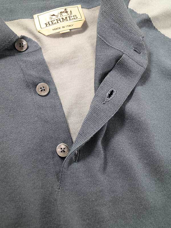 でございま HERMES エルメス メンズ ニット ポロシャツ M d7p2F