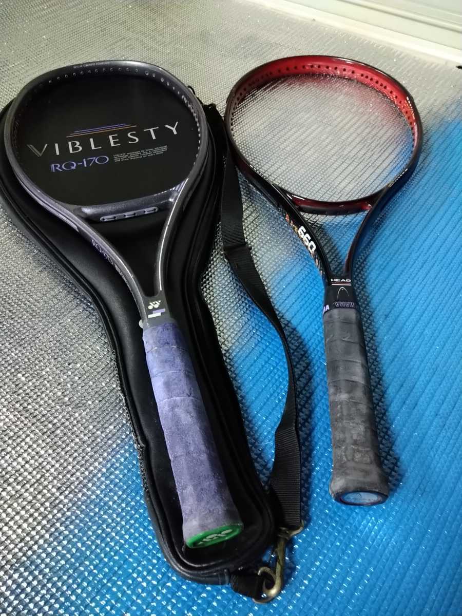 テニスラケット　硬式　5本+FILAラケットケースセット　ラケットバッグ　HEAD Prince Wilson YAMAHA YONEX　VIBLESTY　まとめて　 _画像9