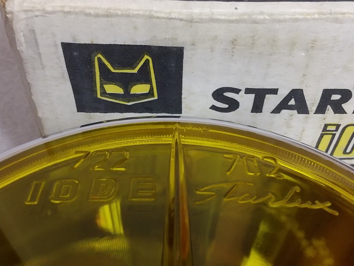 新品 マーシャル 722 イエローレンズ 金猫 ドライビングランプ カバー付き キャッツアイ フォグランプ デコトラ 当時物