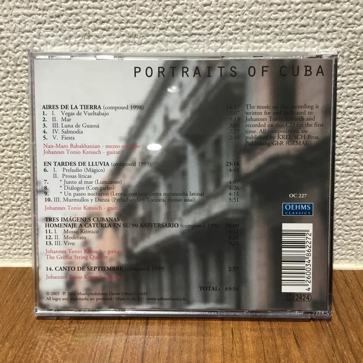 JOHANNES TONIO KREUSCH / PORTRAITS OF CUBA (CD) OC 227_画像2