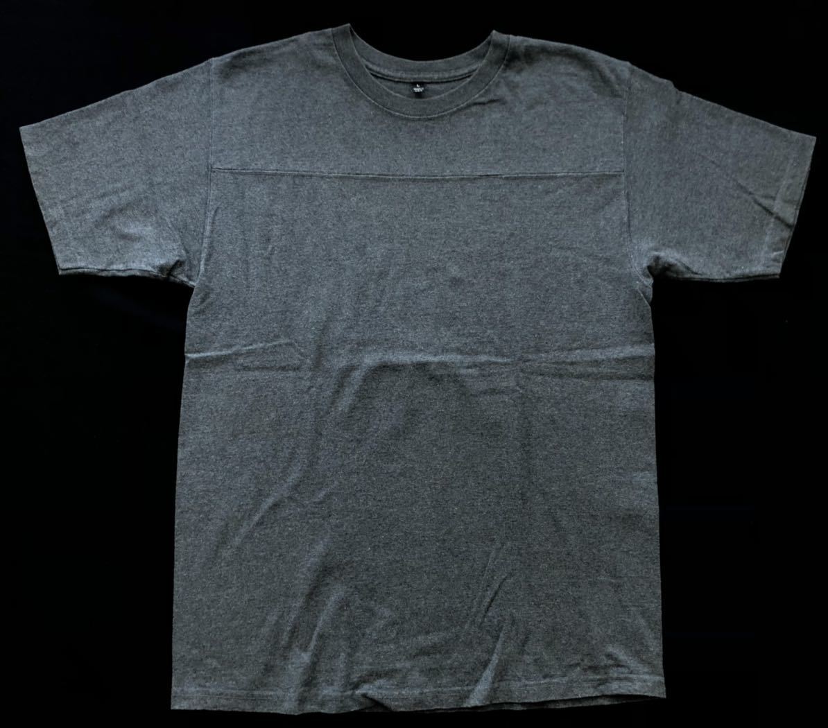 MADE IN USA フットボール Tシャツ グレー 単色 無地 シンプル　　アメリカ製 USA製 半袖 S/S 玉5520_画像1