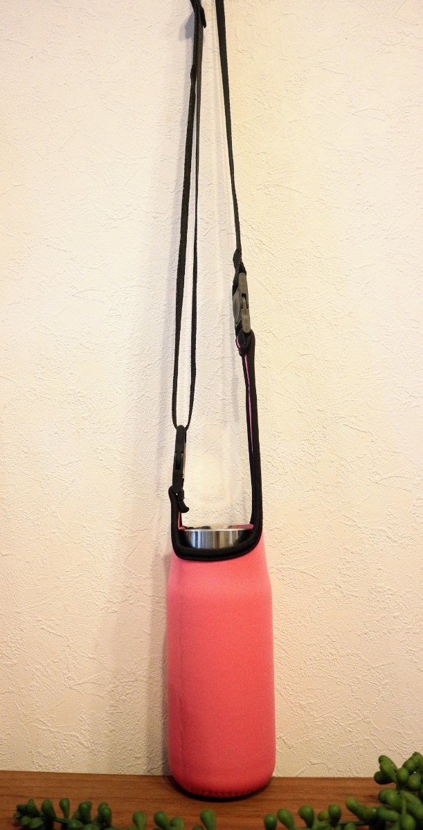 ★水筒カバー★~500ｍｌショルダー&手提げ 2way 水筒ケース ボトルカバー ボトルケース ピンク