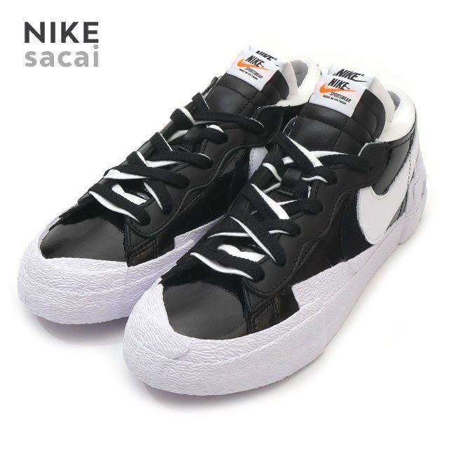 27.5】sacai × Nike Blazer Low Black Patent Leather サカイ × ナイキ ...