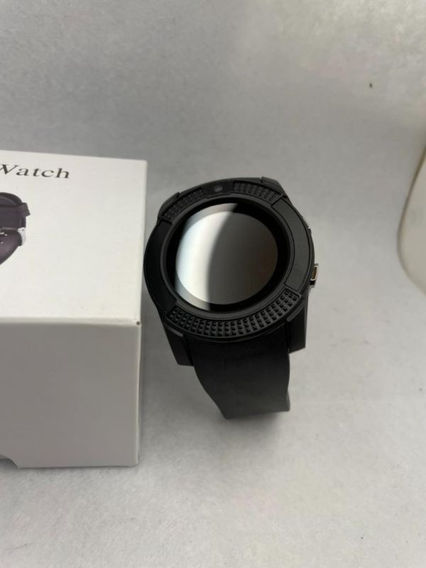 V8 スマートウォッチ カメラ プレゼント 健康 時計 プレゼント 黒 スマートウォッチ本体
