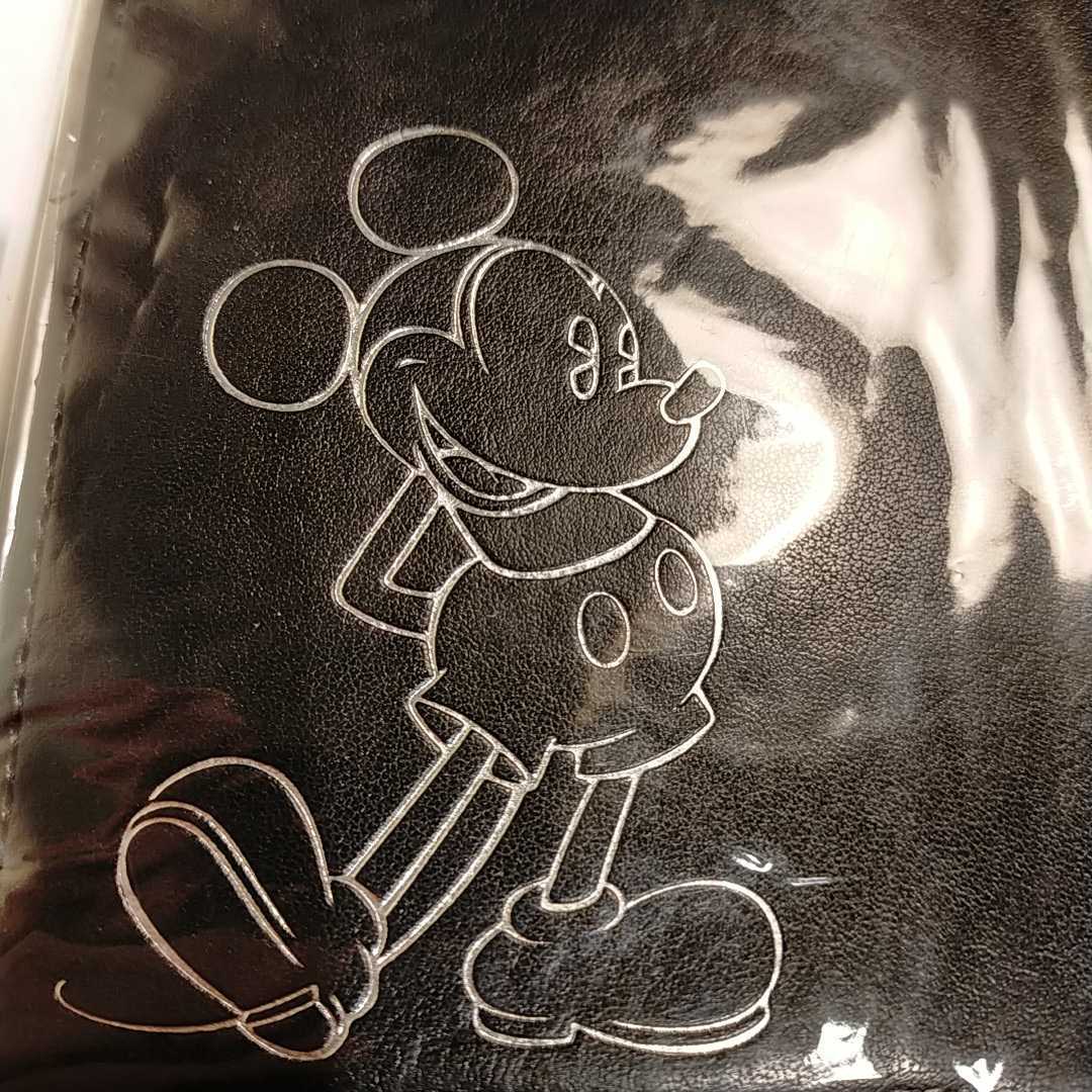  Disney hot stamp IC card with pocket book cover A6 Mickey minnie 2 point wing Lem Ray * out imitation leather red black 