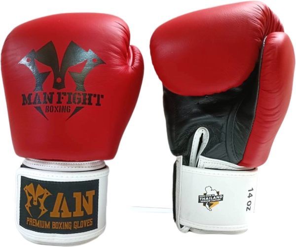 ★売れてます！★超限定★16oz★新品★MAN FIGHT★ボクシンググローブ★赤/黒/白★本革製★マジックテープ式★_写真同様16oz