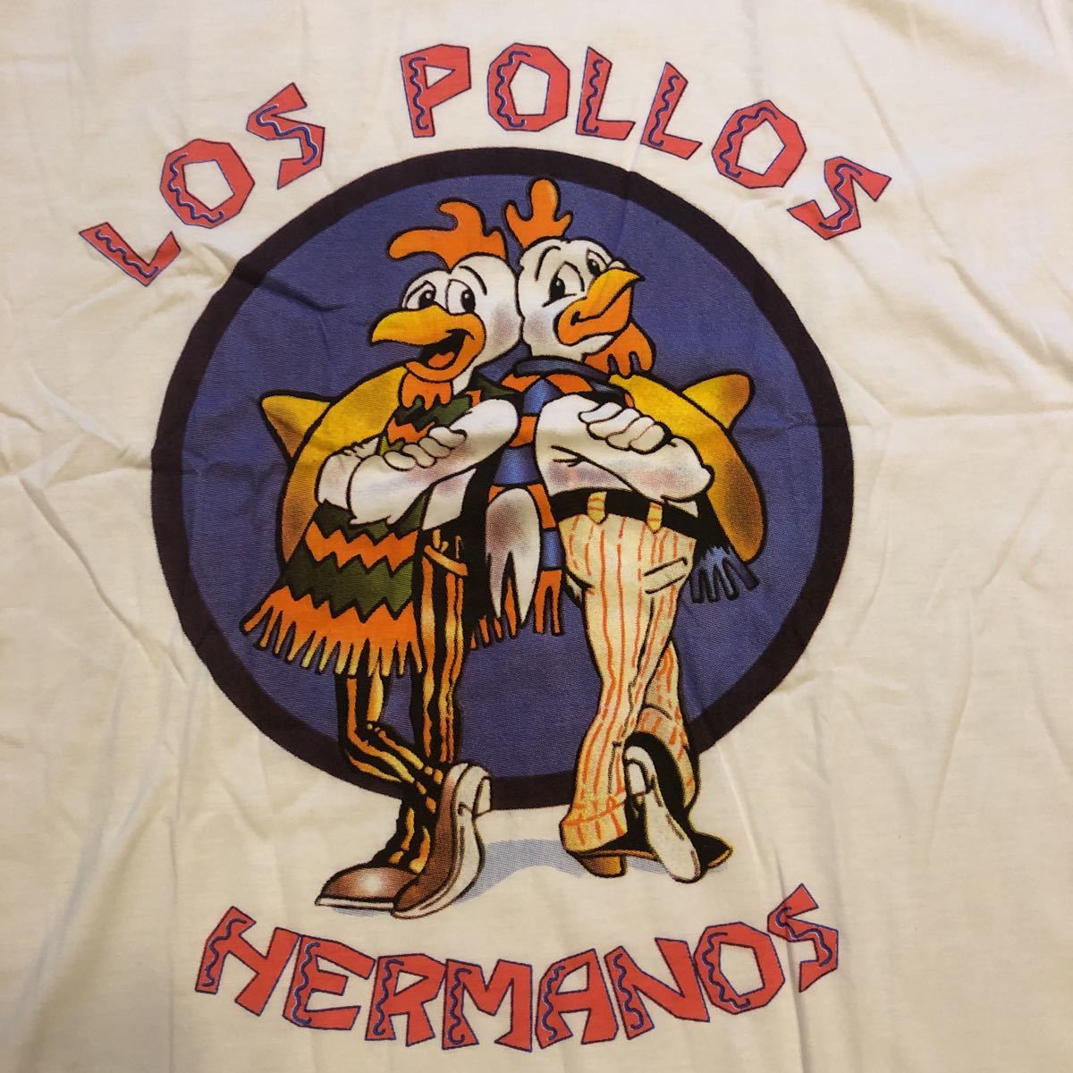 ブレーキングバッド　LOS POLLOS HERMANOS Tシャツ Lサイズ グスタボ(ガス)の表商売の店のロゴ　白_画像2