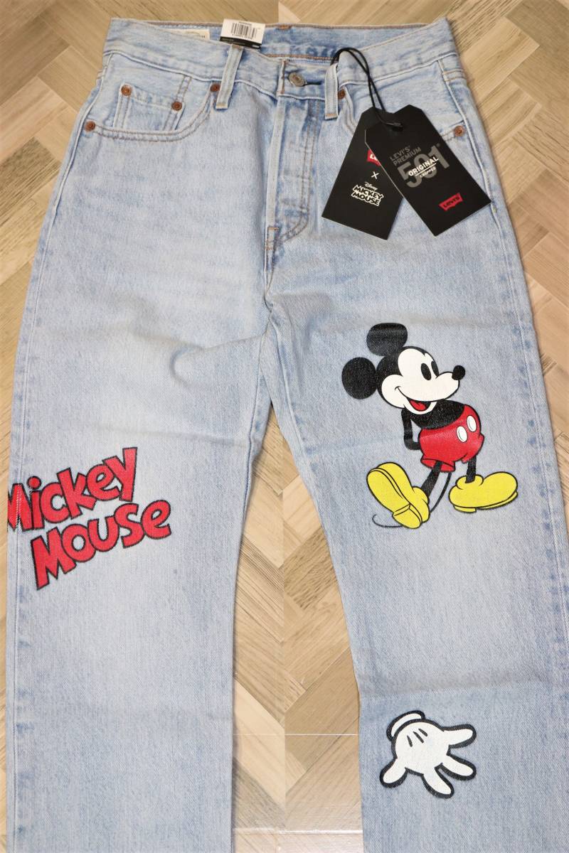 即決【新品】 LEVI'S x Disney COLLECTION ★ MICKEY MOUSE PREMIUM 501 クロップドデニム (W26) ★ リーバイス ミッキーマウス 36200-0009_画像6