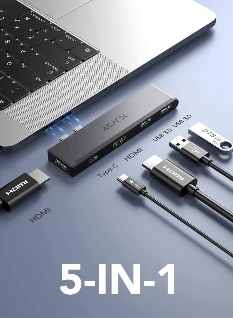 【残りわずか】USB C ハブ 5ポート 変換アダプタ Type-C USB3.0 ドッキングステーション PD USB3.0ポート MacBook Pro Air/Macbook Pro専用