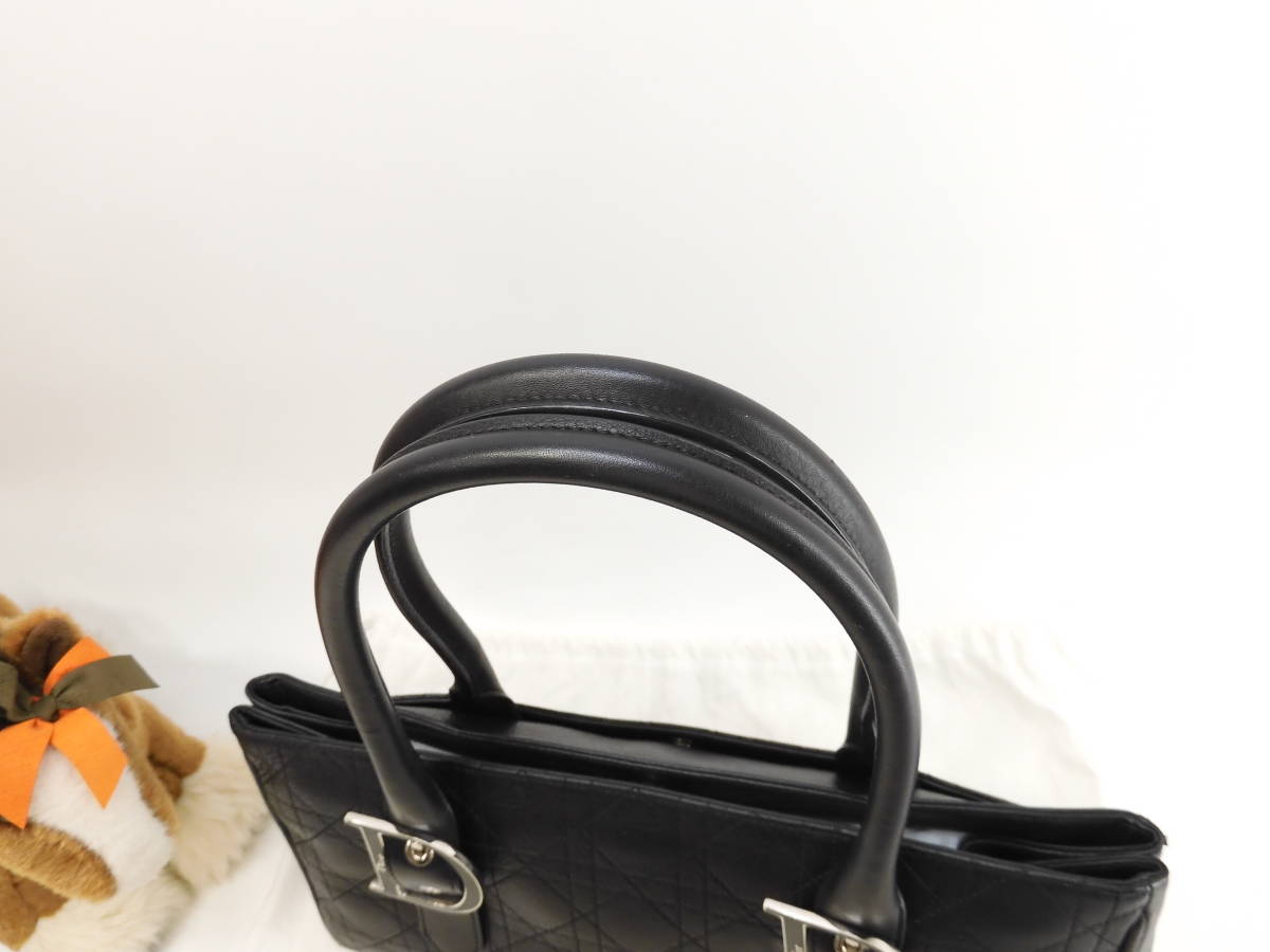  Christian Dior ручная сумочка reti кожа чёрный kana -ju большая сумка @ 7