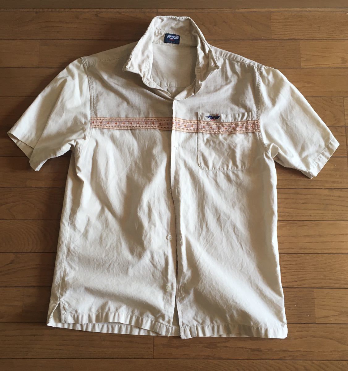 【中古品】PJ'S SURF 半袖シャツ M クリーム色_画像1