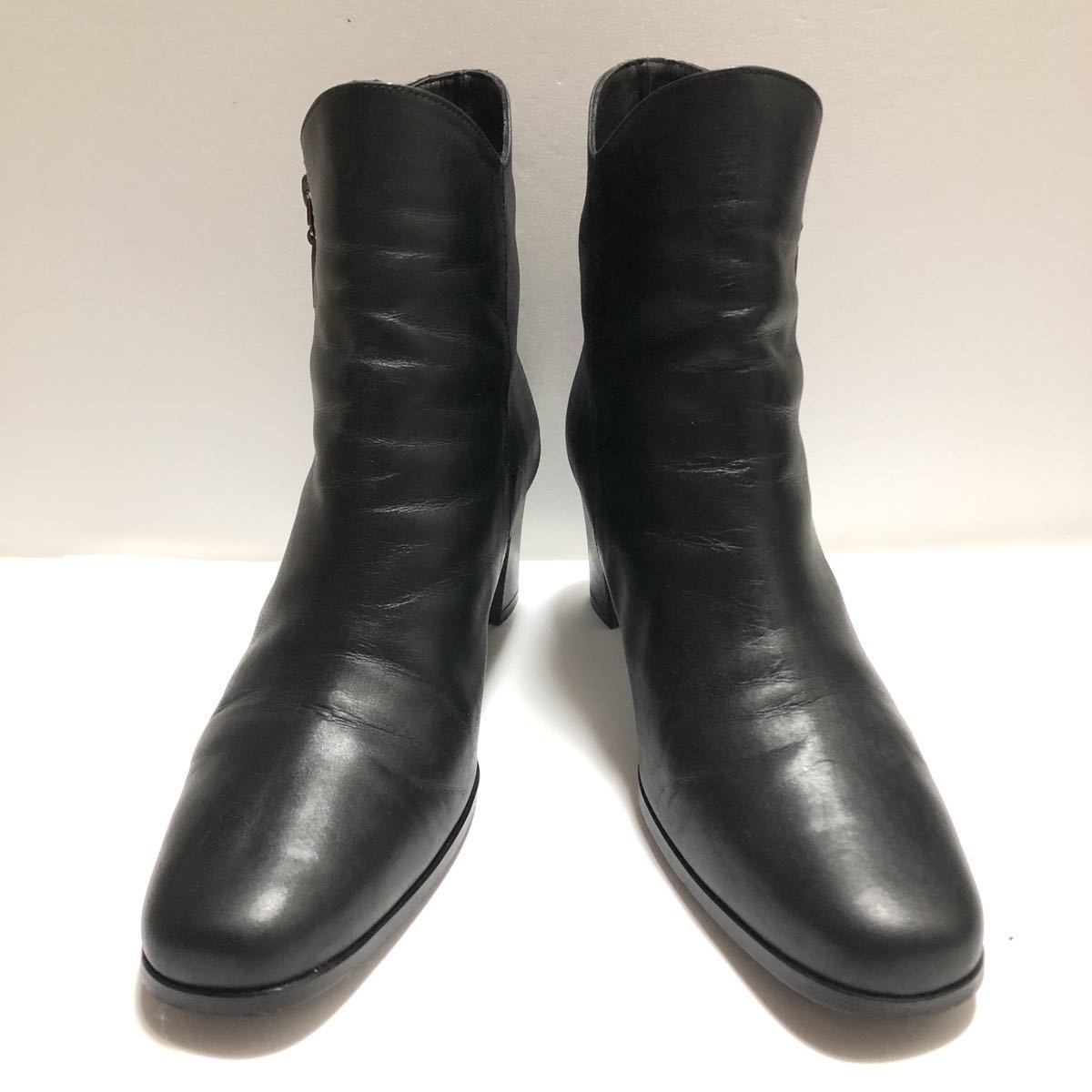 イヴサンローラン Yves Saint Laurent YSL ショートブーツ レザー 黒
