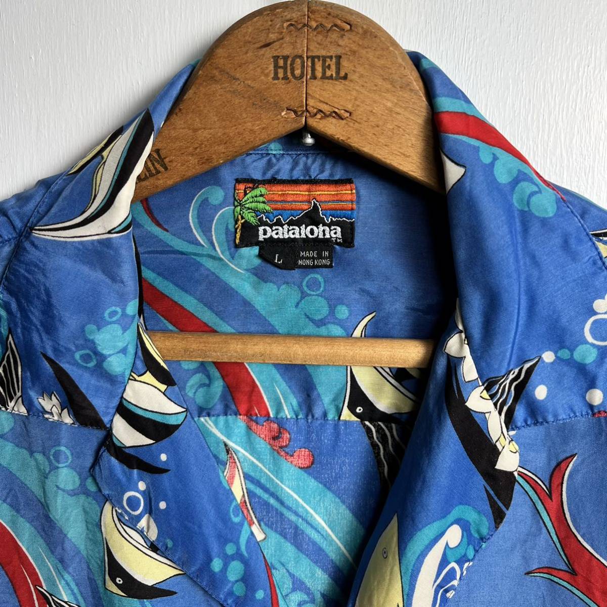 Patagonia Pataloha Aloha shirt 80s Lサイズ パタゴニア パタロハ アロハシャツ エンゼルフィッシュ