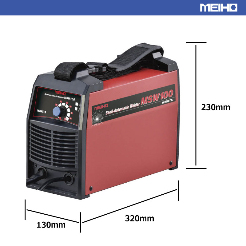 【要在庫確認】MEIHO インバータ ノンガス半自動溶接機 MSW100 軽量5.5kg 単相100V対応 メイホー MSW-100 溶接 DIY セミプロ メーカー直送_画像2