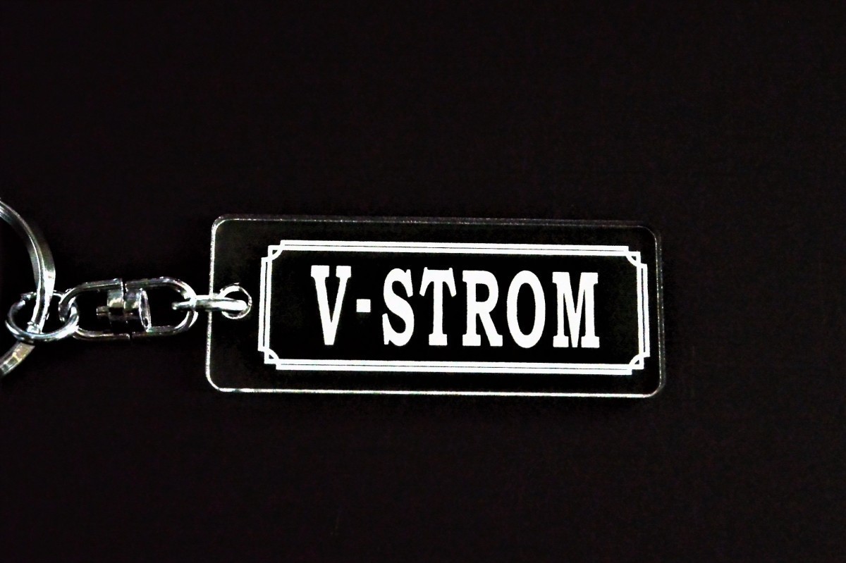 AA-117 V-STROM アクリ ル製 クリア 2重リング キーホルダ ― Vストローム1050 カウル シート ミラ ー 外装 等のアクセサリーに_画像3