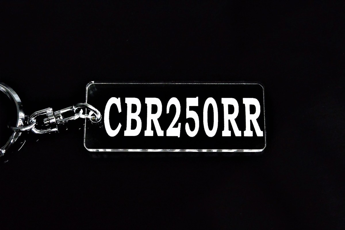 A-665 CBR250RR アクリル製 クリア 2重リング キーホルダー パーツ カスタム 外装 MC22 MC51 スクリーン シート ミラー 等のアクセサリーに_画像3