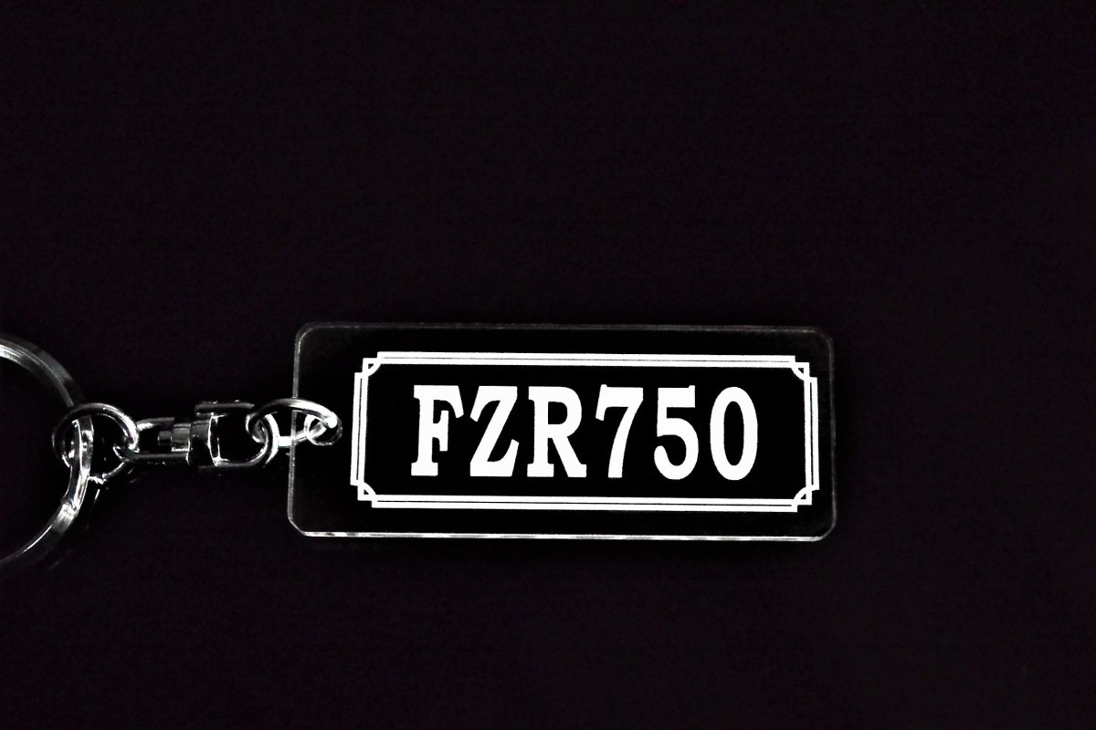 A-939 FZR750 アクリル製 クリア 2重リング キーホルダー カスタム パーツ 外装 シート ミラー 等のアクセサリーに_画像3
