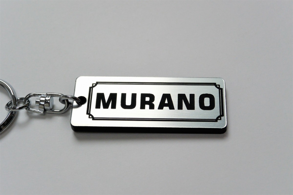 A-426-2 MURANO 2層アクリル製 銀黒 2重リング キーホルダー キーレス キーケース 日産 ムラーノ z50 z51_画像3