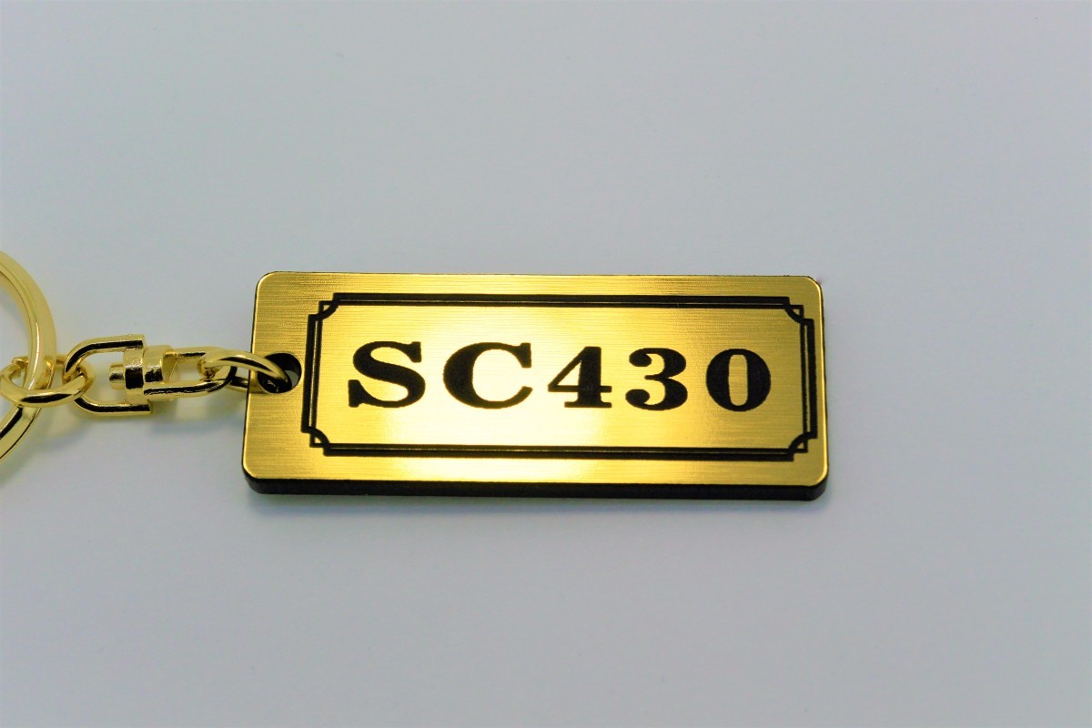 A-495-1 SC430 2層アクリル製 金黒 2重リング キーホルダー キーレス キーケース レクサス 後期 前期 トムス_画像3