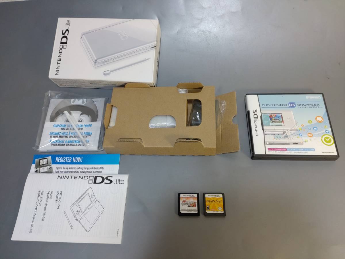 c5961 Nintendo 任天堂DS Lite ソフト付き /北米版BRAIN AGE/ポケモン 