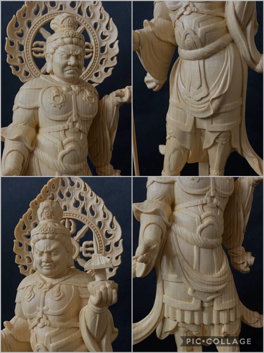 大型 高37cm 井波彫刻 仏教工芸品 総檜材 精密彫刻 極上品 木彫仏教