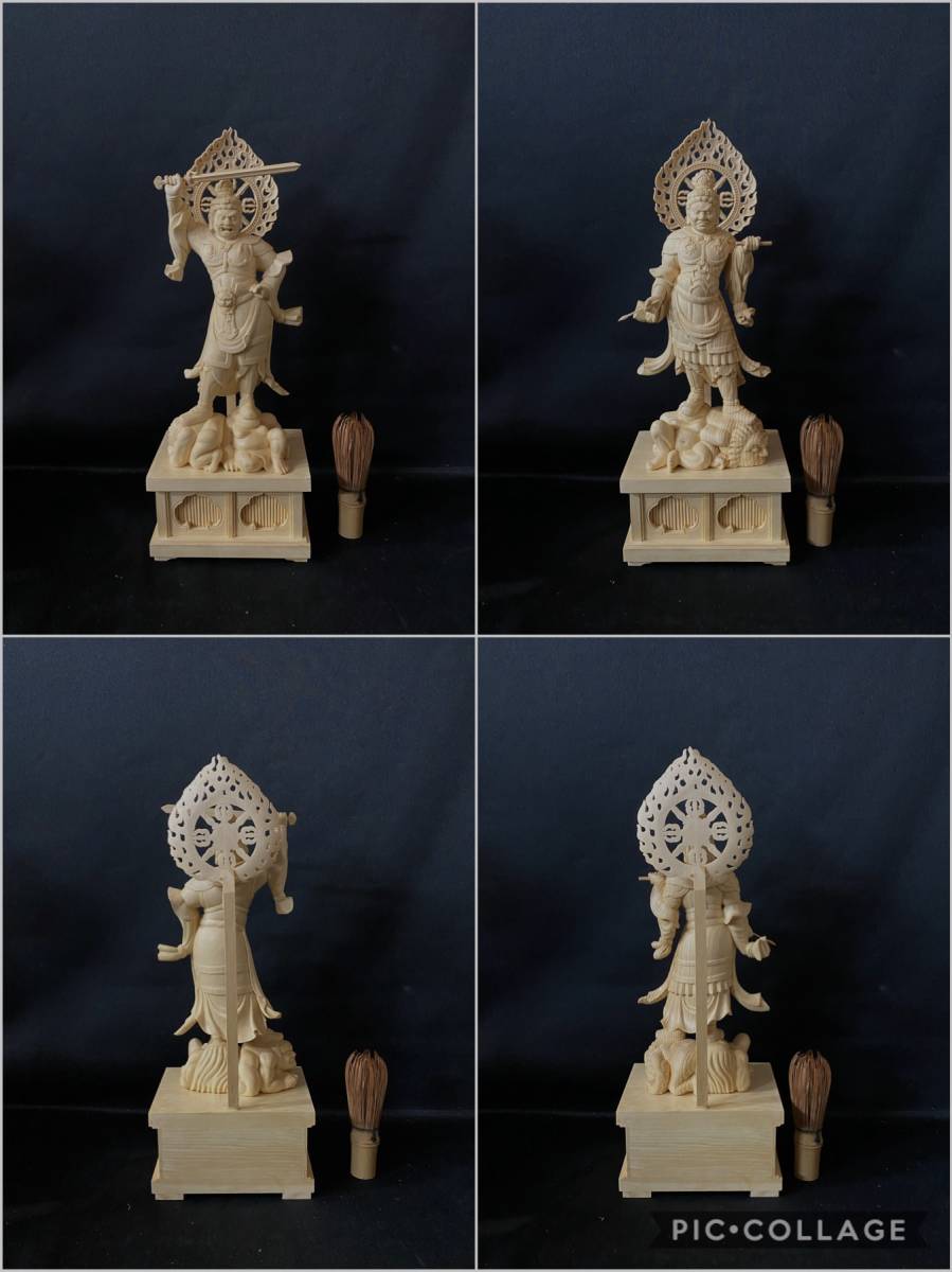 大型 高37cm 井波彫刻 仏教工芸品 総檜材 精密彫刻 極上品 木彫仏教