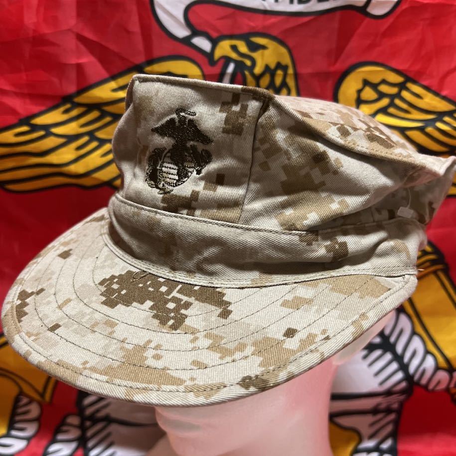 沖縄 米軍放出海兵隊実物 USMC デザートマーパットキャップ LARGE カモフラ ピクセル デジタル迷彩 キャップ帽子 OKINAWAの画像1