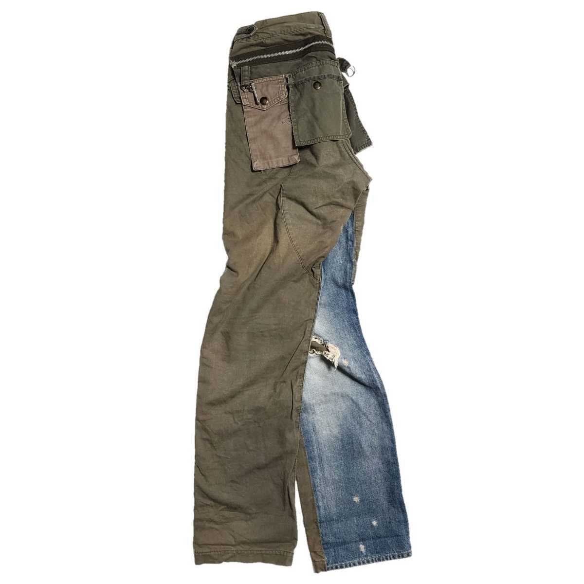 2004aw undercoverism BUT BEAUTIFUL HYBRID CARGO DENIM PANTS