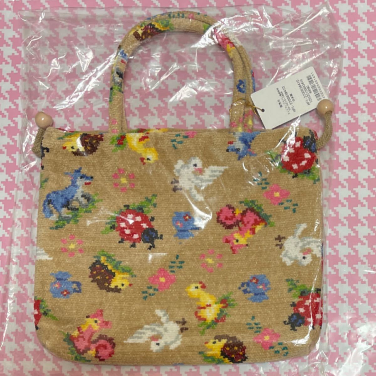 フェイラー 鳩居堂 コラボ ハイジピジョン 手付き巾着 ベージュ