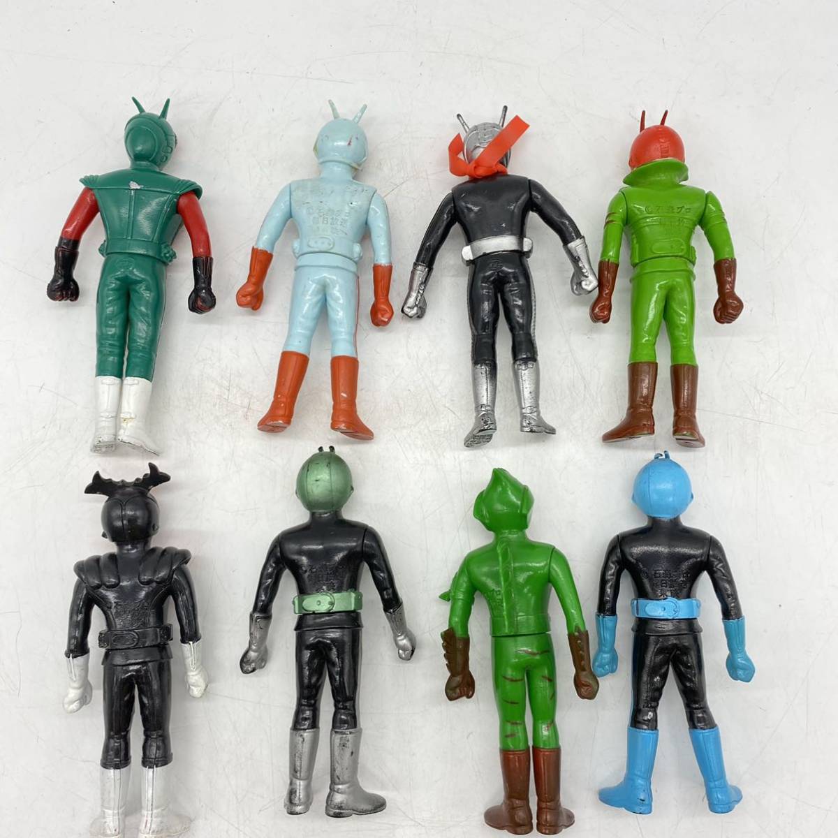 仮面ライダー ソフビ ポピー 8体セット 石森プロ 当時物 昭和 仮面ライダー ソフビ ポピー 8体セット 石森プロ 当時物 昭和