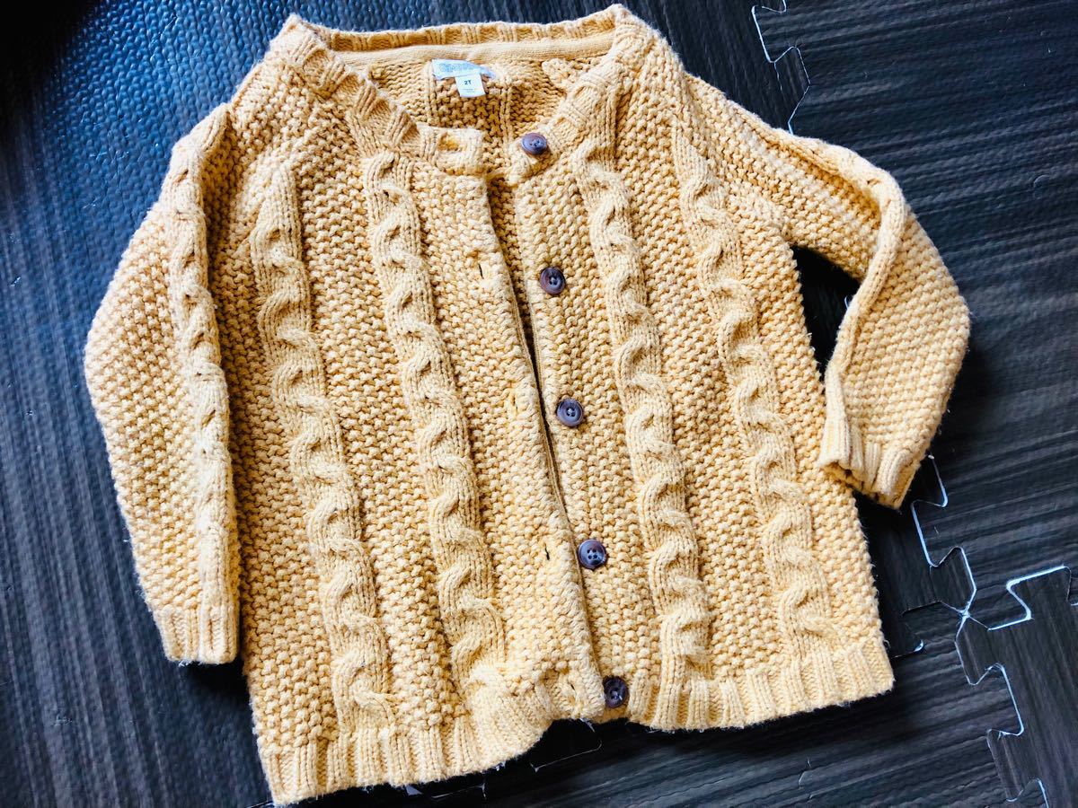 Gymboree アメリカキッズブランド　女の子の可愛いカーディガン　2歳　コットン55% 手編み感の暖かい厚みがある一枚