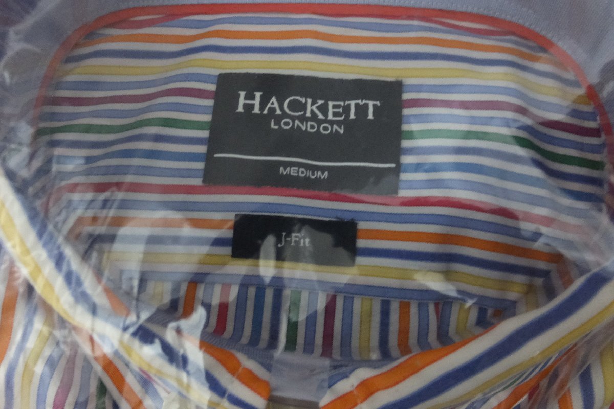 HACKETT LONDON ハケット ストライプ ボタンダウン BD 長袖シャツ タグ付 未使用 美品 サイズM シャツ メンズ_画像5