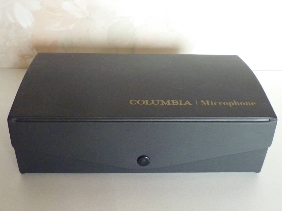 マイク　COLUMBIA Microphone 金色　DM-180 IMP.500Ω ケースに破損あり　長期保管品　ジャンク品_画像1