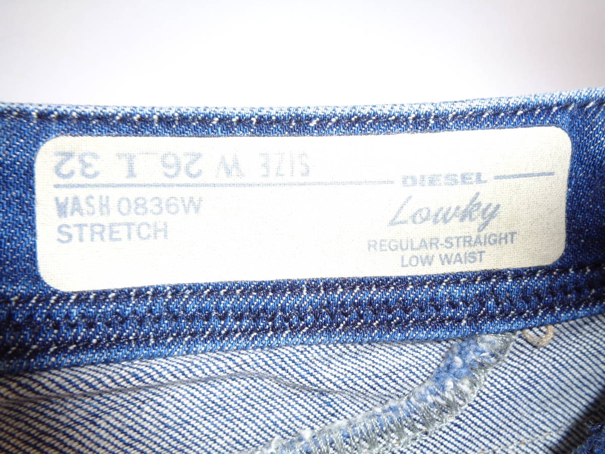 b448*Diesel Industry Lowky постоянный распорка low талия джинсы * дизель w26 индиго WASH0836W стрейч USED обработка 4D