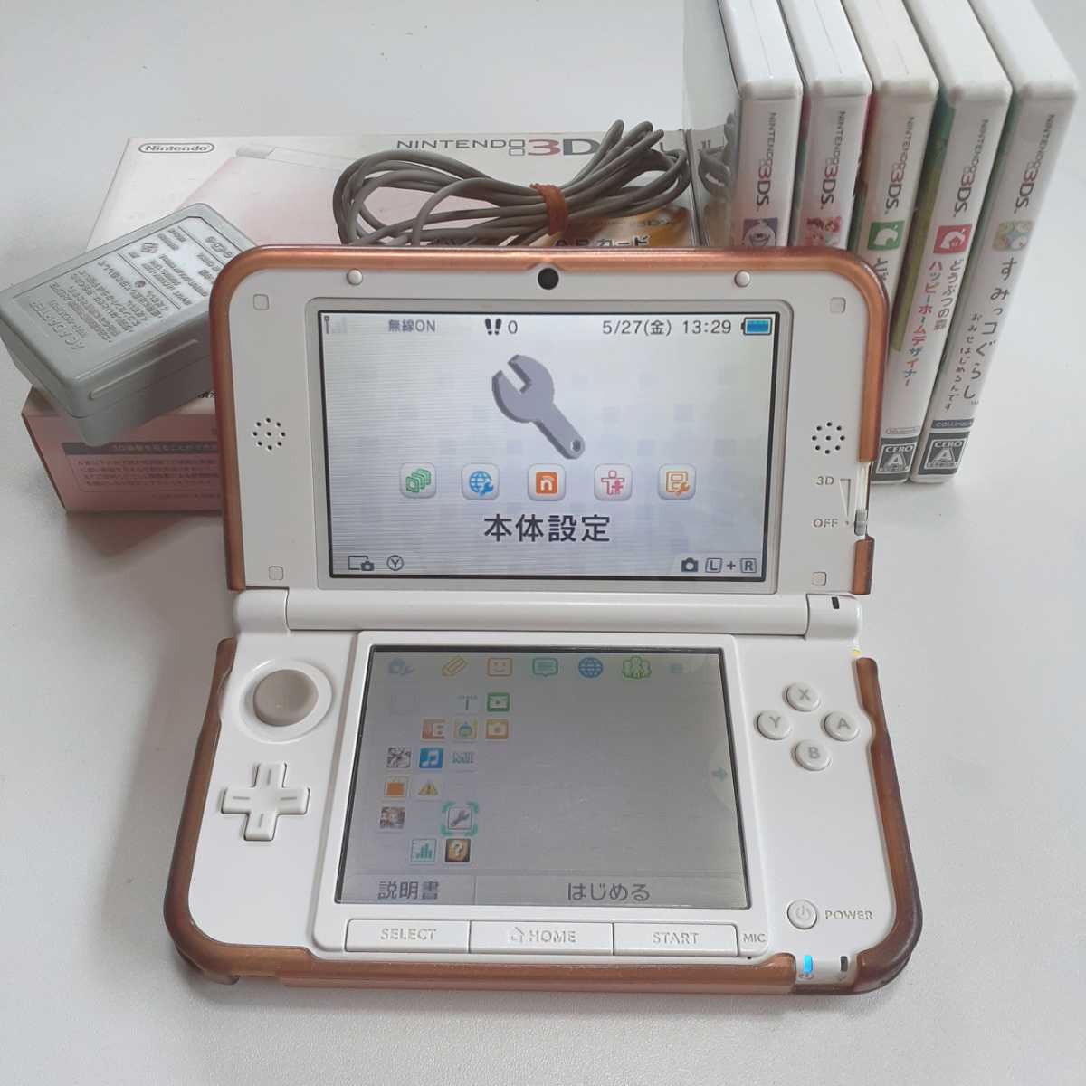 ニンテンドー3DS LL ピンク×ホワイト ソフト28本セット-