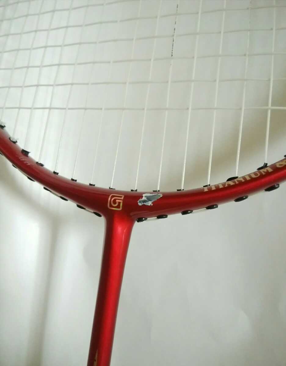  with defect USED GOSEN Gosen GRAPOWER 100 badminton racket titanium red × black 3U5