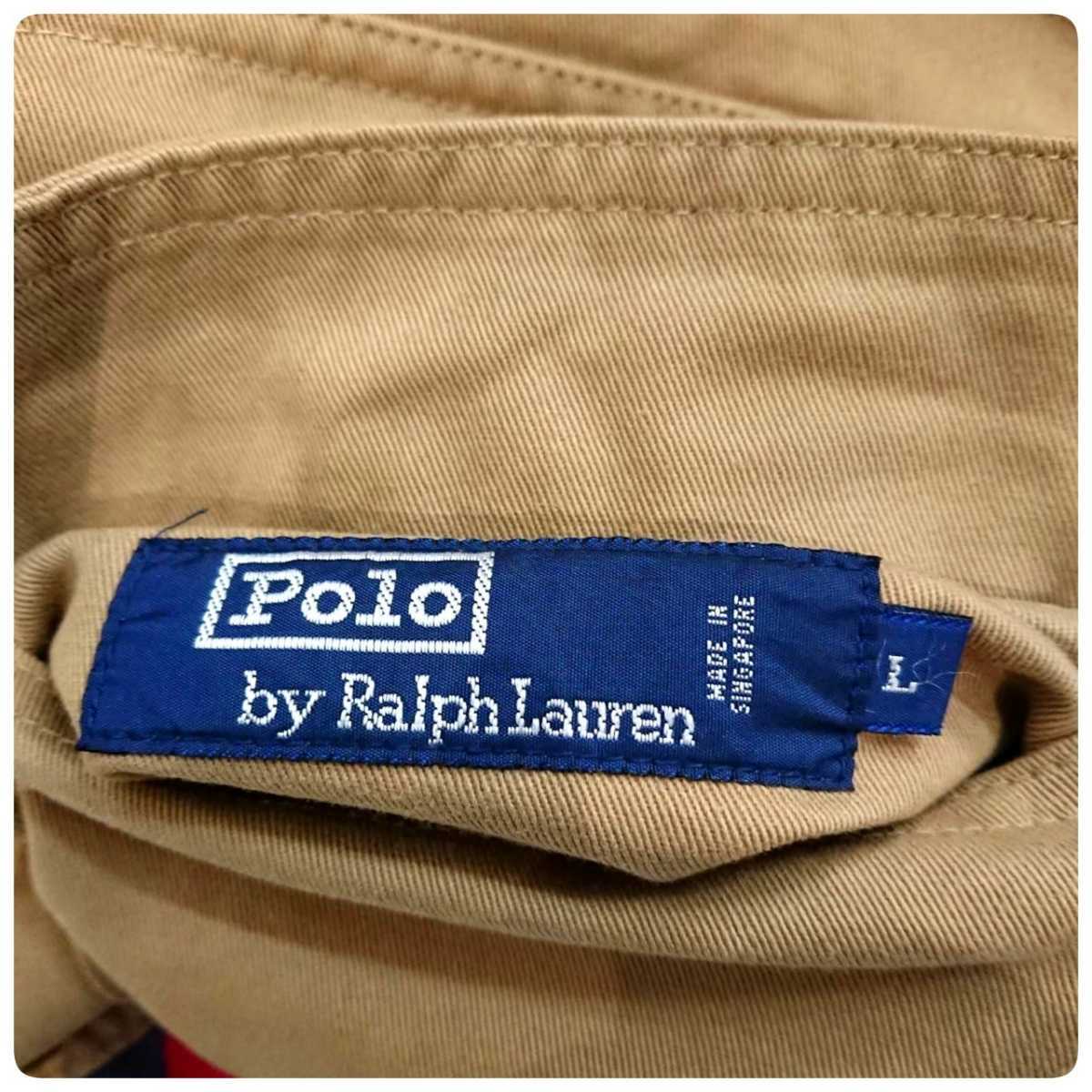 90S POLO RALPH LAUREN ポロラルフローレン 国内正規品 ヴィンテージ USED加工 高級コットンツイルリバーシブルハンティングベスト L 美品_画像9