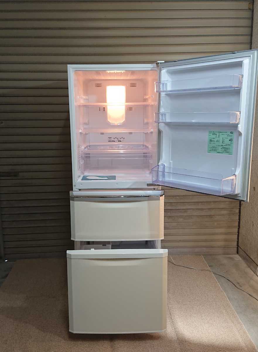 3ドア 三菱ノンフロン冷凍冷蔵庫 MR-C34T-W 335L 2012年製 1
