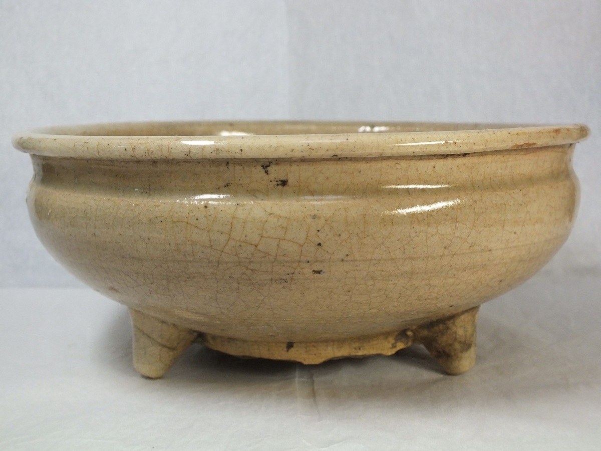 龍香堂 【中国骨董品】三足水盆190mm即決 -