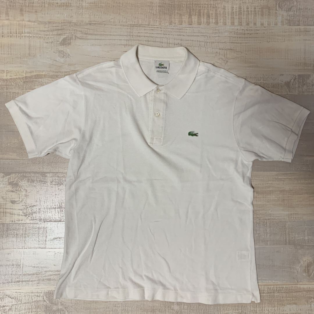 代引き人気 希少 LACOSTE 4 フレラコ 白ホワイト フランス製
