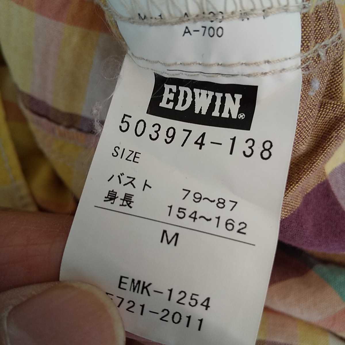 EDWIN チェックシャツ レディース M サイズ 123 チェック柄 _画像7