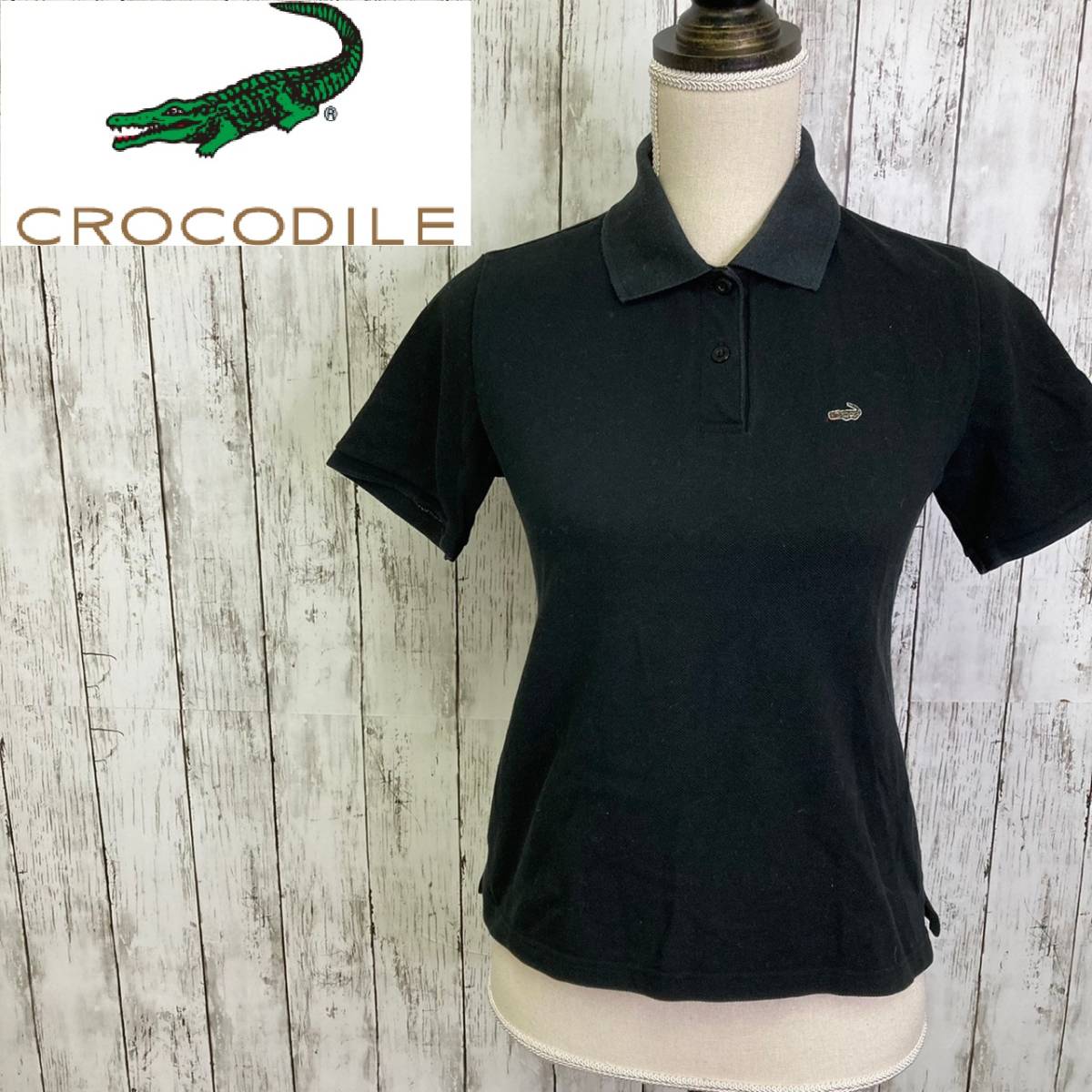 Crocodile* crocodile * lady's cotton Logo polo-shirt * size M 4-115