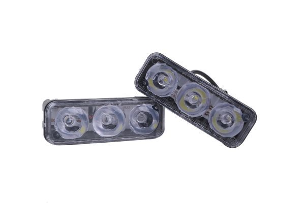 高輝度 12V 3連 LED デイライト フォグランプ 左右 5個セット 汎用品 大玉 超軽量 アルミ (イエロー) a12-02-03_画像9