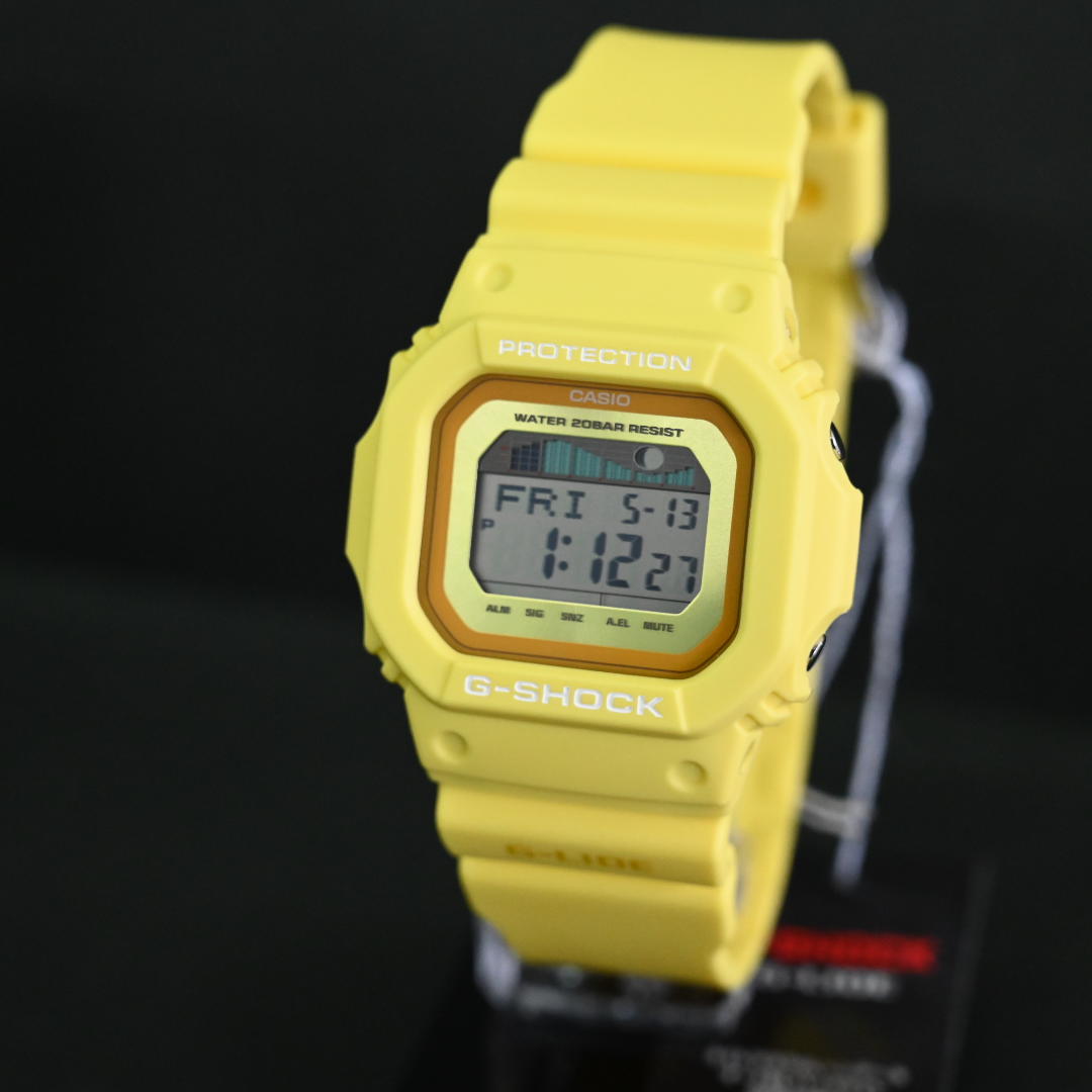 セール！★新品 カシオ正規保証付き★G-SHOCK GLX-5600RT-9JF メンズ腕時計 20気圧防水 タイドグラフ クリームイエロー★プレゼントにもの画像2