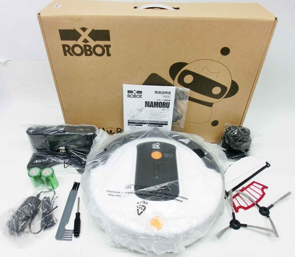 E08 a302@ 同梱不可 X ROBOT 家庭用ロボット掃除機 MAMORU C28 ライブカメラ・通話機能 現状渡し 開封未使用品_3