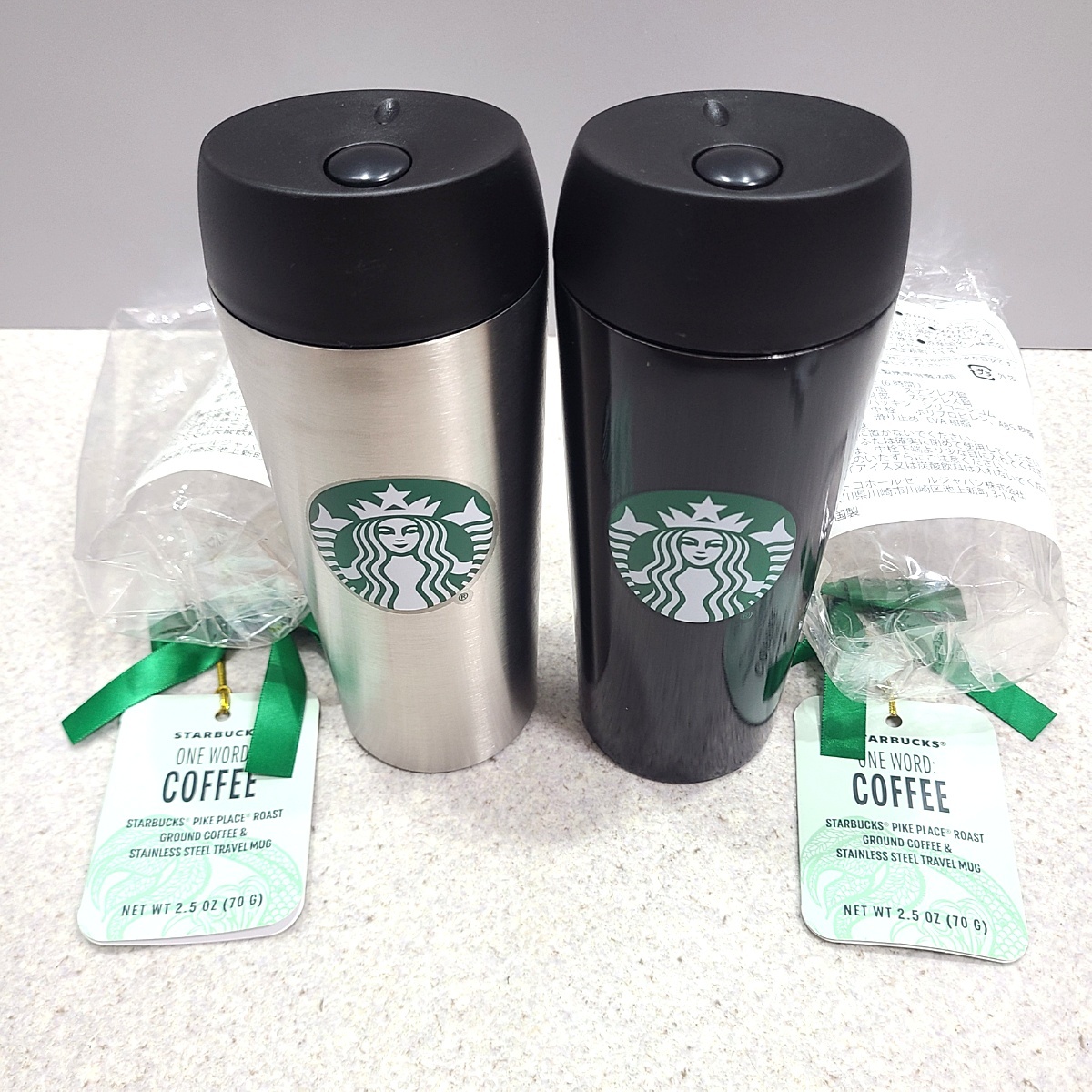 未使用 2点 STARBUCKS スターバックス スチールマグ ステンレス製 16fl oz/500ml コストコ 60s22-0909_画像1