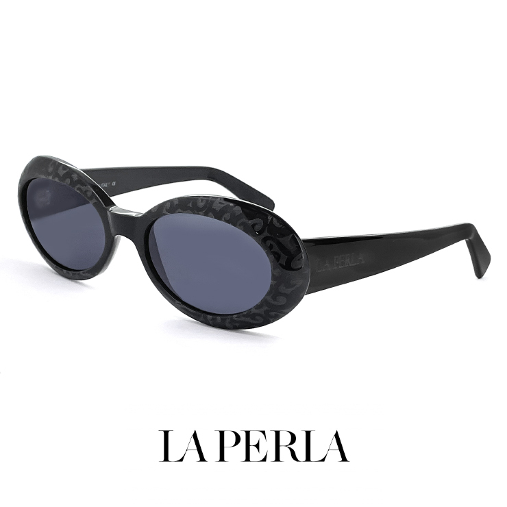 新品 La Perla ラペルラ サングラス spe010 700 オーバル 型 レディース メンズ ユニセックスモデル フレーム イタリア製 ブラック